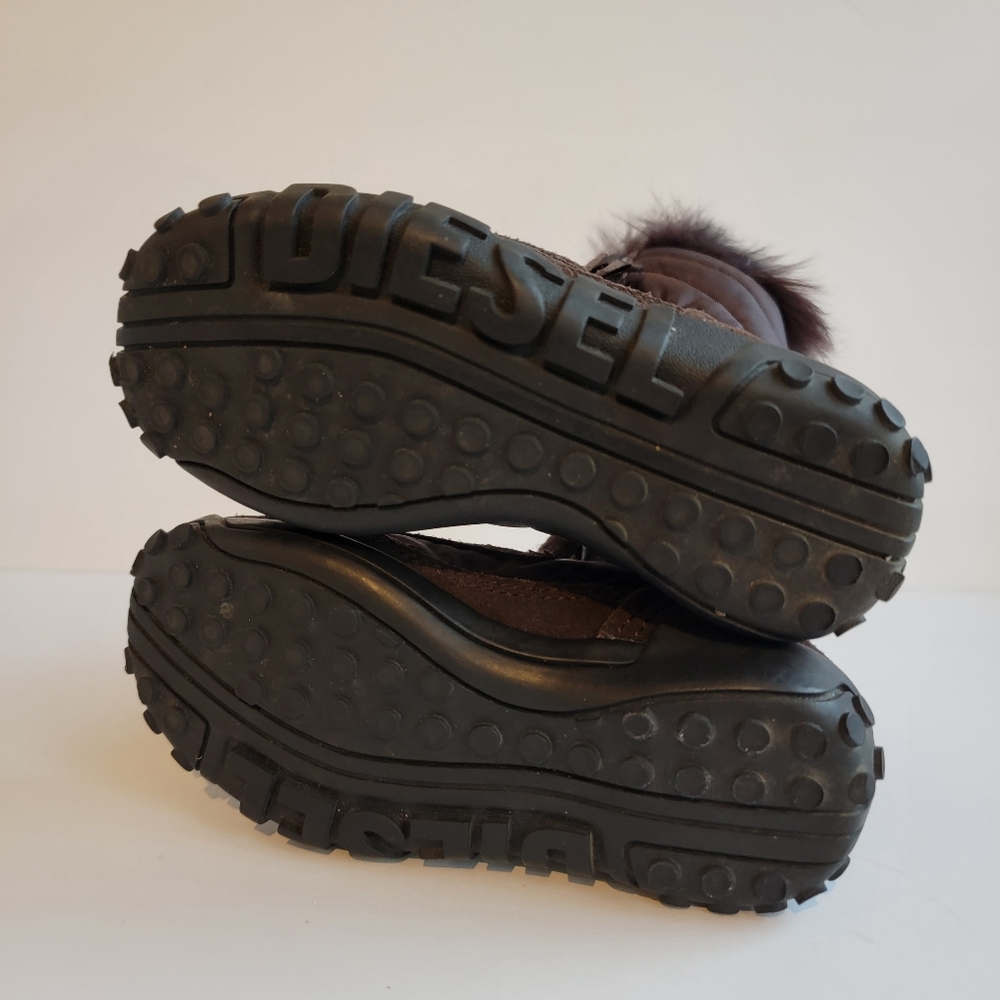 Diesel Kids Chocolate Brown Fur Boots - Picture 7 of 11